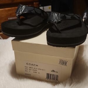 Coach Black Platform Sandals